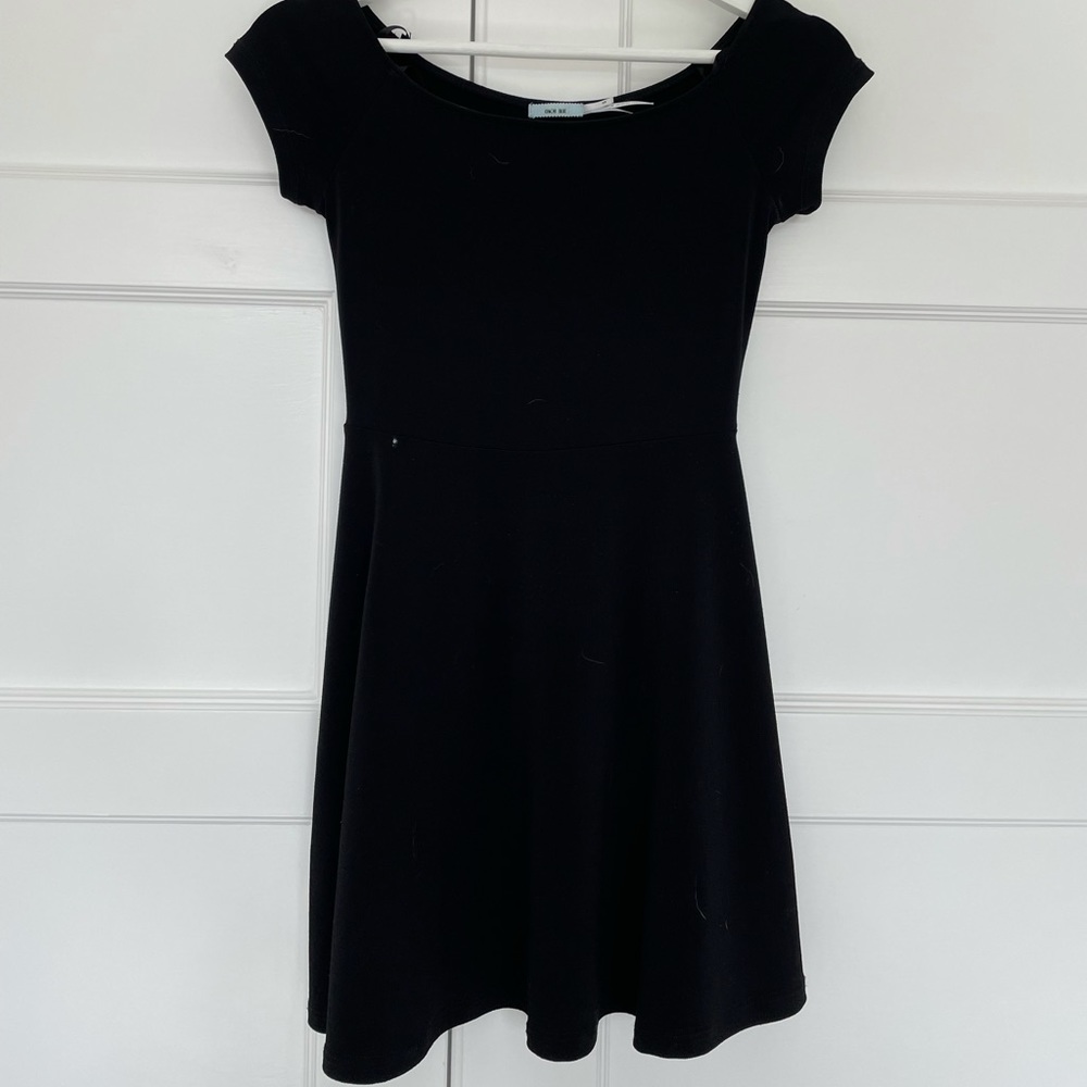 CLOSET SALE- Kimchi-Blue Short Sleeve Black Mini Dress - Picture 1 of 3